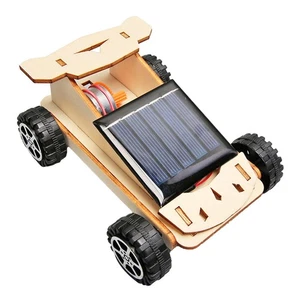 Conjunto creativo de madera solar hágalo usted mismo coche motor robot kit experimento científico para niños - Imagen 1 de 7