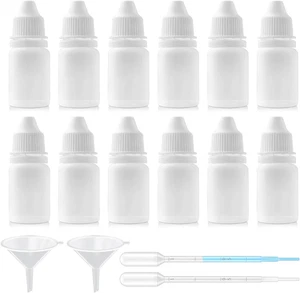 12 botelle plastiche 10ml blancas gotero vacias ricaricabili con tapa y sello - Foto 1 di 12