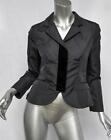 Prada Dark Slate Blue Womens Silk+Velvet Peplum-Waist Jacket Blazer Coat M/44