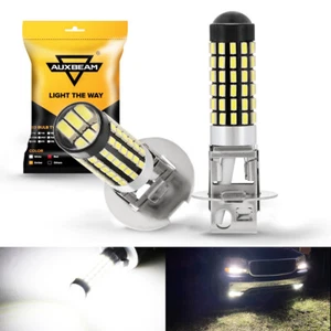 AUXBEAM H3 LED Fog Light Bulb Conversion Kit Super Bright White DRL Lamp 6500K - Picture 1 of 12