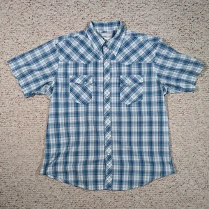 Wrangler Wrancher Western Shirt Mens XL Plaid Pearl Snap Cowboy Rodeo Rancher - Picture 1 of 6