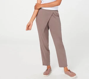 AnyBody Cozy Knit Faux Wrap Pant Smokey Taupe Size M A398653 - Imagen 1 de 2