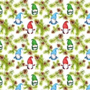 100% Cotton Digital Fabric Christmas Gonky Pine Gonk 140cm Wide - Picture 1 of 1
