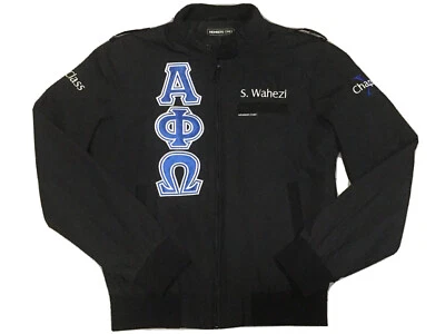 Members Only Iconic Black Bomber Jacket Size Small Embroidered Alpha Phi Omega - Image 1 of 4