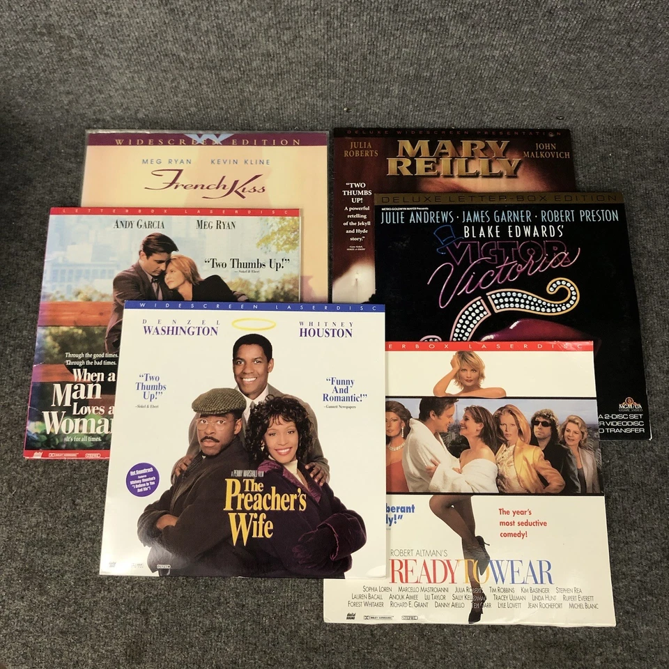 Lot Of 6 Movies On 12” Laserdiscs French Kiss Ready To Wear Victor Victoria +++ - Image 1 of 4