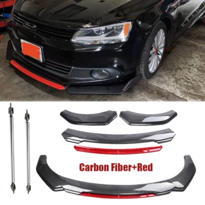 Front Bumper Lip Spoiler Splitter Strut Carbon Fiber For Volkswagen EOS Body Kit Foto 1 de 4