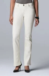 Jeans bootcut avorio Simple Vera Wang nuovi con etichette taglia 18S corti power elasticizzati - Foto 1 di 5