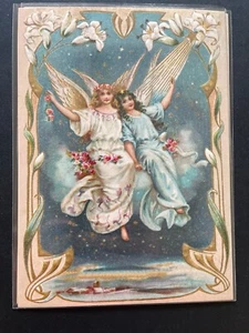 gepägte Postkarte RTF (Ralph Thorsten Freihoff) Nr 3012 Engel in weiß & blau # - Picture 1 of 2
