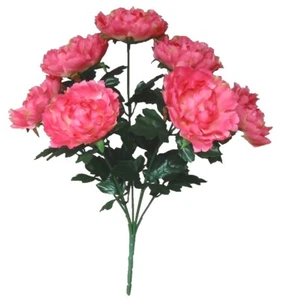 Pink 7-Peony 20" Bush 4" Bloom Silk Flower Home Decors DIY Crafts Arts Outdoors - Picture 1 of 1