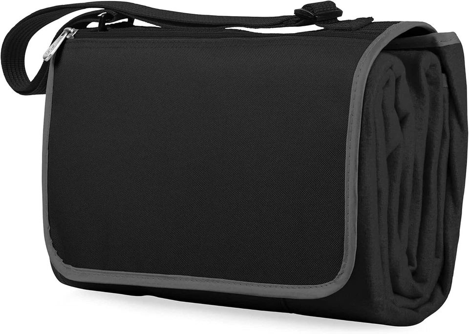 Picnic Time 59" x 51" Outdoor Water Resistant Blanket Tote - Black with Gray NWT - Image 1 of 4
