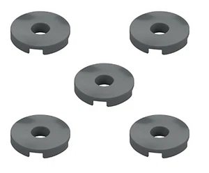5 New LEGO Dark Stone Grey 2x2 Round Tile w Hole 15535 flat smooth circle gray - Picture 1 of 6