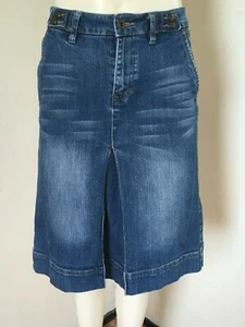 SUPER gebrauchter blauer Jeansrock mit Faltenschlitzen - von McGregor New York - Größe 10 - Bild 1 von 3