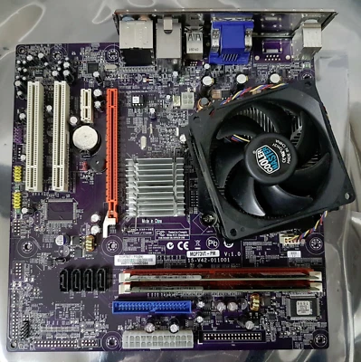 ECS MCP73VT-PM LGA775 MicroATX Motherboard with Core 2 E5300 4GB RAM Backplate - Image 1 of 4