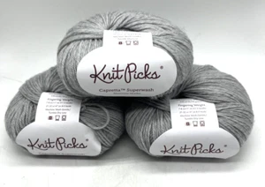 3 Knit Picks Capretta Superwash Yarn Moonstone Heather 50g 230 Yards Light Gray - Picture 1 of 2