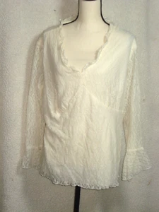 NWT New York City Design Co CREAM LACE TOP Lined Top Size 2X - Picture 1 of 3