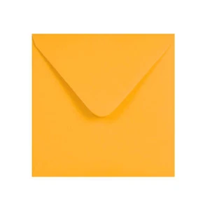 155 x 155 Dark Yellow Square Envelope | Gummed | 120gsm V-Flap Yellow Envelope - Picture 1 of 3