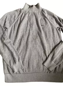 Vineyard Vines Quarter Zip Pullover Pulli Gr. M hellgrau dunkelgrau Streifen - Bild 1 von 6