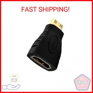 VCE Mini HDMI to HDMI Adapter, 4K HDMI Female to Mini HDMI Male Adapter, Gold Pl - Picture 1 of 2