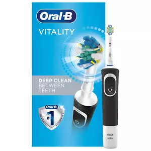 Oral-B Vitality Flosaction Electric Toothbrush with Replacement Brush Head-Black - Picture 1 of 8