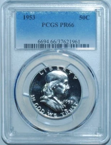 1953 PCGS PR66 Proof Strike Franklin Half Dollar Looks Cameo Or VERY close - Picture 1 of 2