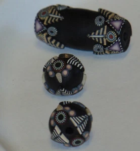 Klew 3D Sculpted Faux Onyx Artisan Polymer Clay By Karen Lewis Pack of 3 NOS - Picture 1 of 11
