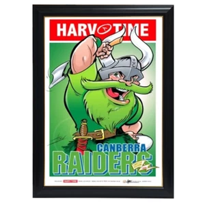 Canberra Raiders, Nrl Mascot Harv Time Print Framed - Picture 1 of 1