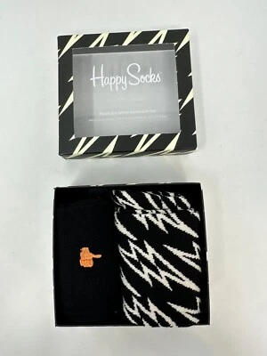 Conjunto de presente Happy Socks unissex adulto pacote com 2 preto e branco, tamanho: 10-13, G2 (B54T) - Imagem 1 de 4