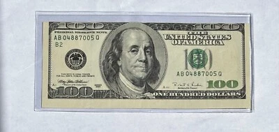 U.S.  1996 $100  banknote Cutting error Uncirculated GRADABLE - Image 1 of 4