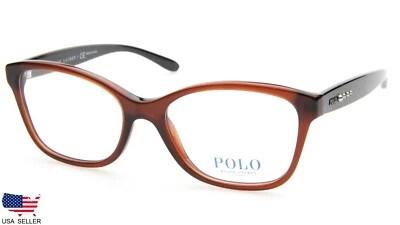 NUEVO POLO RALPH LAUREN PH 2198 5530 TRANSPARENTE MARRÓN GAFAS 52-17-140 B39mm Foto 1 de 4