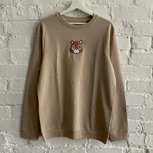 Hecho real Kanye West Nueva Sudadera Saltador Oso Desertor Cuello Redondo Arena - Imagen 1 de 3