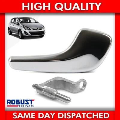 CHROME INTERIOR DOOR HANDLE & CONNECTING BRACKET RIGHT SIDE FOR VAUXHALL CORSA D - Image 1 of 4