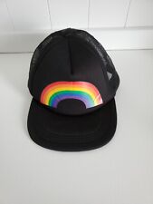 Amscan Trucker baseball cap Hat Snapback Mesh back Black with Rainbow decal  