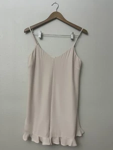 Amanda Uprichard Ruffle Romper V-Neck Cream Neutral Size Small - Picture 1 of 6