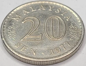 1977 MALAYSIA 20 SEN COIN KM# 4 US SELLER COMBINED SHIPPING REFUND - Picture 1 of 2