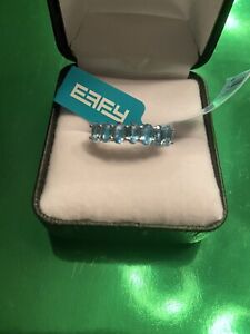 NEW! EFFY OCEAN BLUE TOPAZ AND STERLING SILVER  RING/ SIZE 7 /MSRP $275