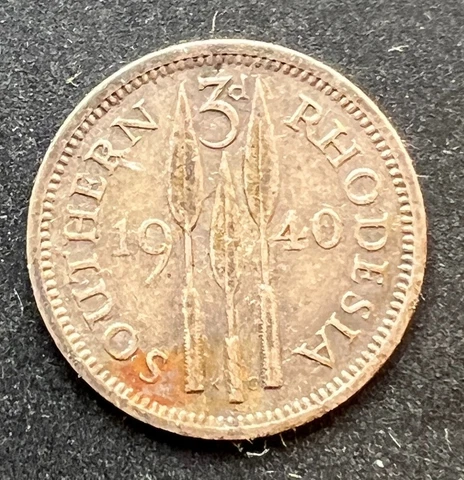 Southern Rhodesia 1940 Threepence - Silver - George VI Cover