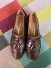 Rare Vintage Salvatore Ferragamo Shoes Mens 8.5 D Leather Tassel Wing Tip Brown