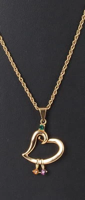 COLLAR CADENA COLGANTE CORAZÓN CRISTALES PÚRPURA NARANJA VERDE DORADO MODA 3549B Foto 1 de 3