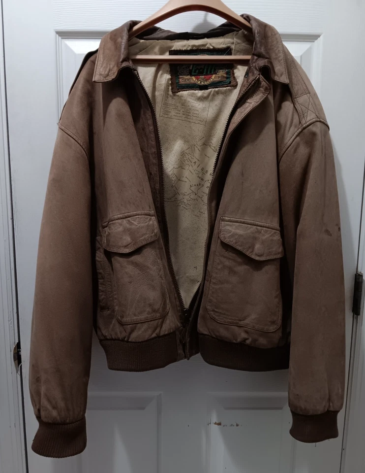 G-111 GLOBAL IDENTITY PELLE CUIR high quality leather Bomber/Aviation Jacket - Image 1 of 4