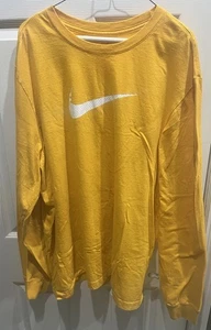 The Nike Tee Men Long Sleeve Tee T-Shirt Top Size XXL Yellow M122 - Picture 1 of 4