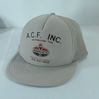 VTG AMOCO Oil Gasoline A.C.F. Inc Virginia Mesh Trucker Snapback Cap Hat - Image 1 of 4