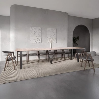 Furneo Lungo Oak effect, 4 to 16 Seat Extending Dining Table, 130cm - 330cm - Image 1 of 4