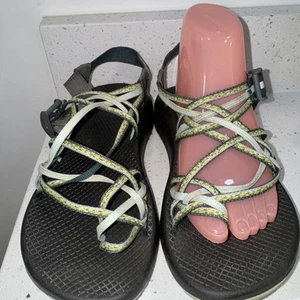 Chaco ZX/3 Classic Triple Toe Strap Green Yellow Water Outdoors Hiking Sz 8 - Picture 1 of 10