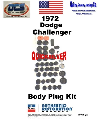 1972 Dodge Challenger Body Plug Kit New MoPar USA - Image 1 of 2