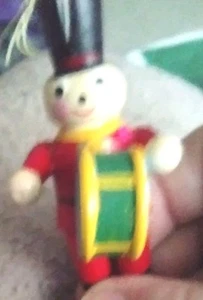 VTG Drummer Christmas Wooden Ornament Hand Painted Marching Band Man Tree Decor - Picture 1 of 10