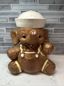 Vintage 1958 Twin Winton Baby Elephant Cookie Treat Snack Jar- Signed “WY ‘58” - Picture 1 of 16
