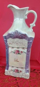 Victorian Porcelain Oil Cruet Antique  8"  - Picture 1 of 7