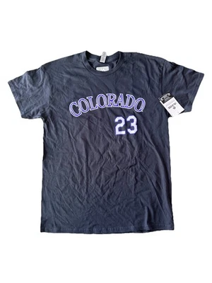 Colorado Rockies Kris Bryant #23 Majestic Men’s Black T-shirt Size Large MLB NWT - Image 1 of 4