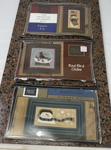 3 Bent Creek Cross stitch zipper kits Christmas snowman cardinal special release - Picture 1 of 14