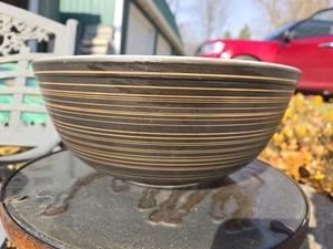 VINTAGE PYREX TERRA # 403 VERSCHACHTELTE RÜHRSCHÜSSEL 2,5 QUART SCHWARZ GOLDENE STREIFEN - Bild 1 von 8